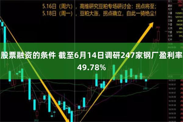 股票融资的条件 截至6月14日调研247家钢厂盈利率49.78%