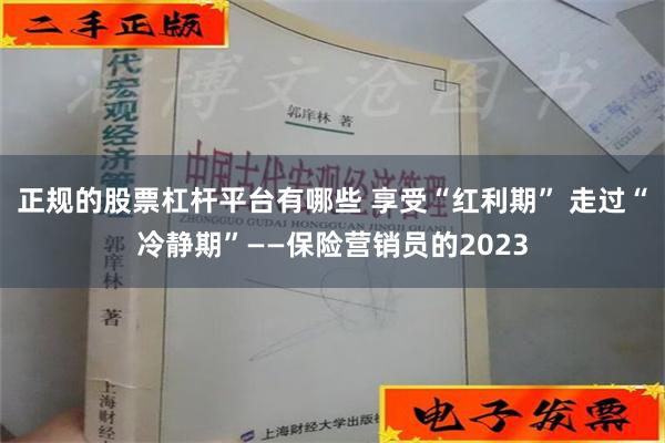 正规的股票杠杆平台有哪些 享受“红利期” 走过“冷静期”——保险营销员的2023