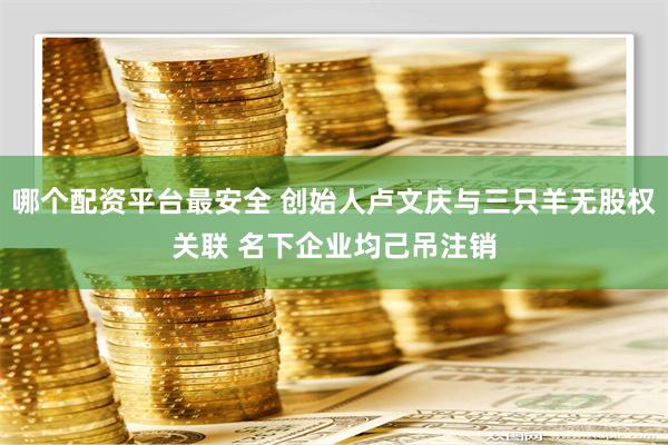 哪个配资平台最安全 创始人卢文庆与三只羊无股权关联 名下企业均己吊注销