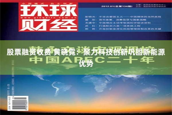 股票融资收费 黄晓霓：聚力科技创新巩固新能源优势